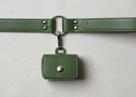 Apple leather poo bag holder
